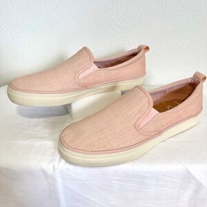 Sperry Women's Crest Twin Gore Shimmer Slip On Sneaker US 8.5 Pink Casual Preppy